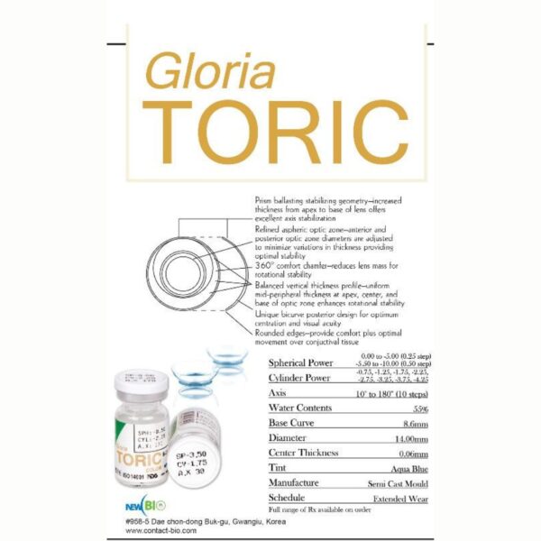 Gloria Transparent Toric Lens - Image 2