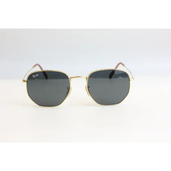 Ray Ban - RB 3548 - 54 MM - Golden Tortoise - Black - Metal - Hexagon Round - Sunglasses - Eyewear - Image 2